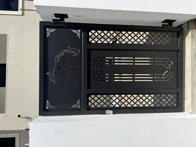Elephant and lattice. Pedestrian Gates by Nair Smart Solutions